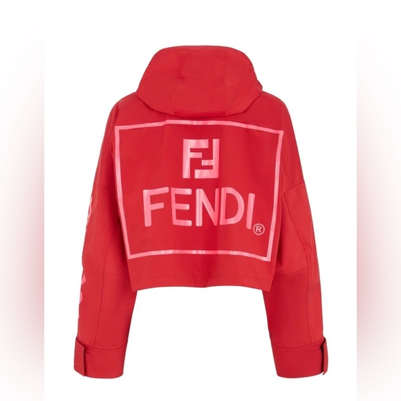 Like new FENDI Roma Amor Short Hooded Parka In Red $1,980 38 XS - Picture 3 of 15